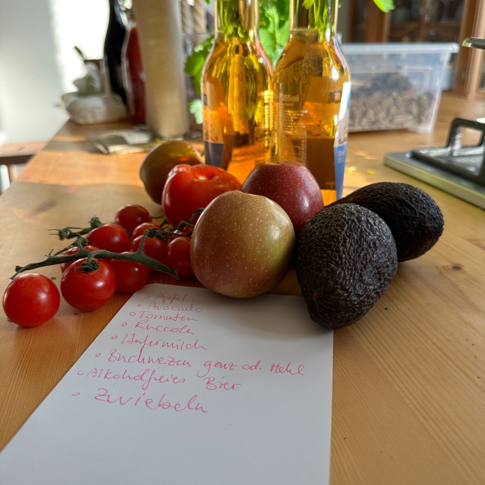 Card used as a shopping list